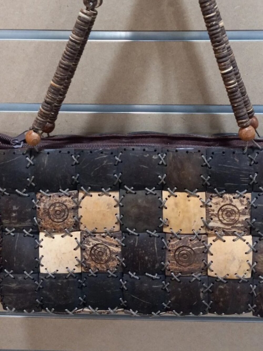Wooden Handmade Women Beaded Shoulder Hand Bag Thailand